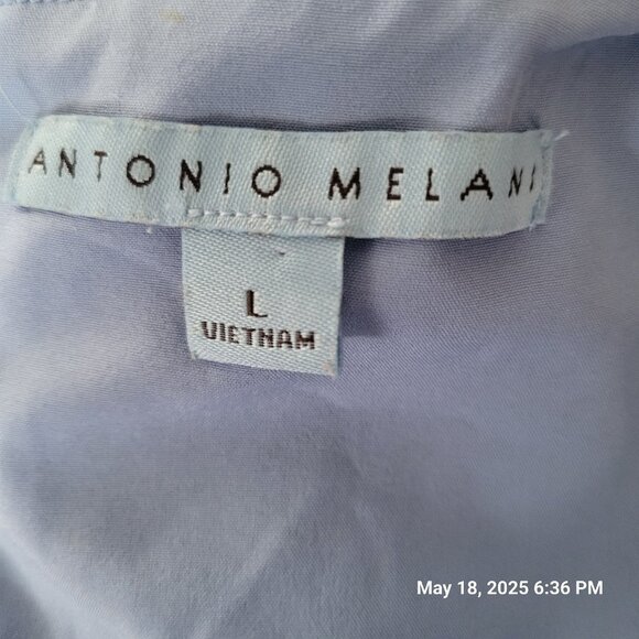 Antonio Melani Women's L Cotton Blue Sleevless Top Blouse Classic - Picture 4 of 5